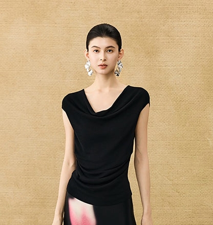 HECO Chinese high-end acetic acid skirt summer tulip print drape - ESSENCE.