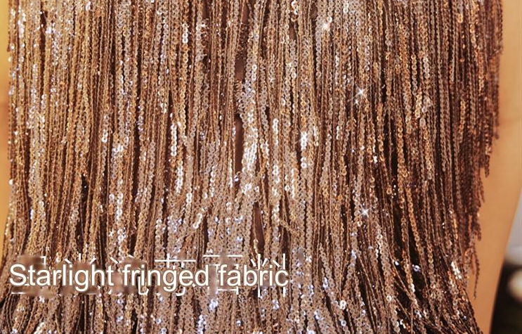 DOLLY Luxury U-Neck Star Light Tassel Sleeveless Backless Short Party Dress-PHEOBE