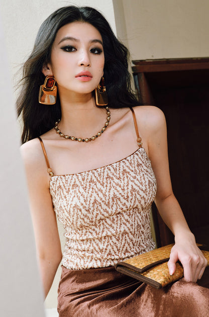 WANGXO Heavy Star Glyph Sequins & Glass Bead Embellishment on Luxury Slim Fit - TESS