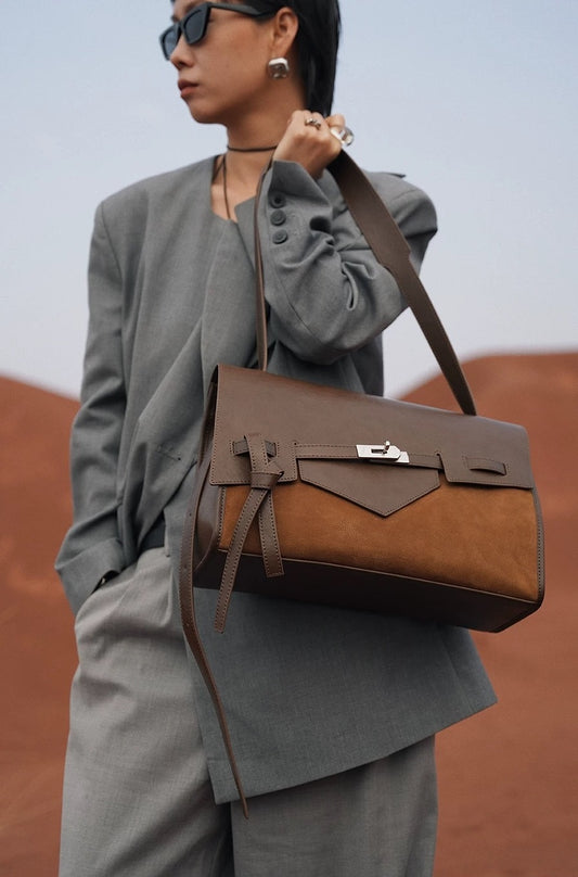 IUBALLET Genuine Leather Commuter Shoulder Tote Bag - PSALM.