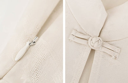 HECO Chinese stand-up collar pressed pleated vest top - SHADOW.