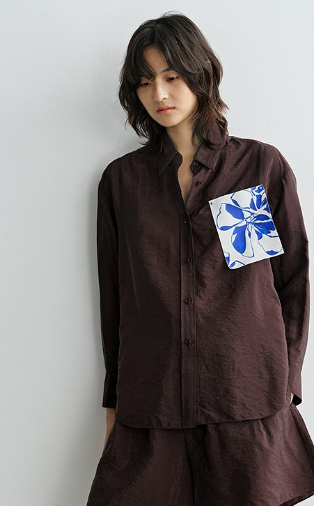 COMME MOI  summer printed decorative piece casual shirt - ELLIE.