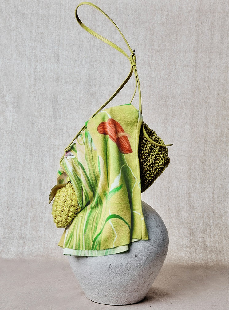 ZHUCHONGYUN flower language love paper printed short-sleeved knitted top--AUTIM.