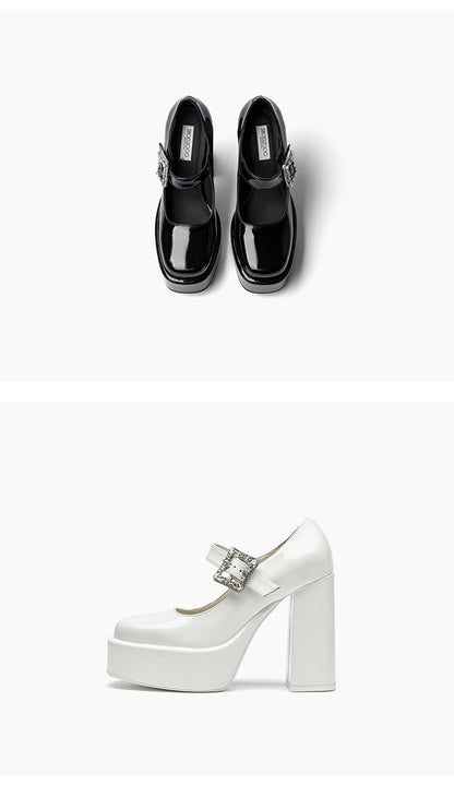 SHOESZOOO Platform High Block Heels - LENGTHIE.