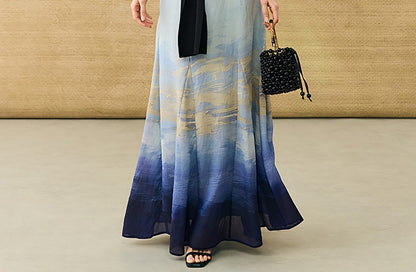 HECO Chinese Atmosphere Summer Drape Elegant Straight Skirt - MUSC.