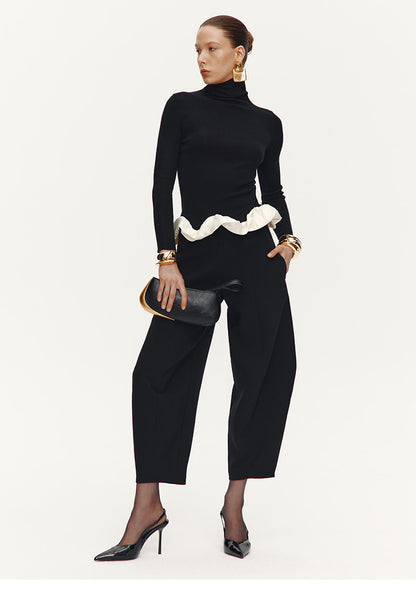 ATELIER MISS LU  Hem clouds surround turtleneck knit top - OLIVIA.
