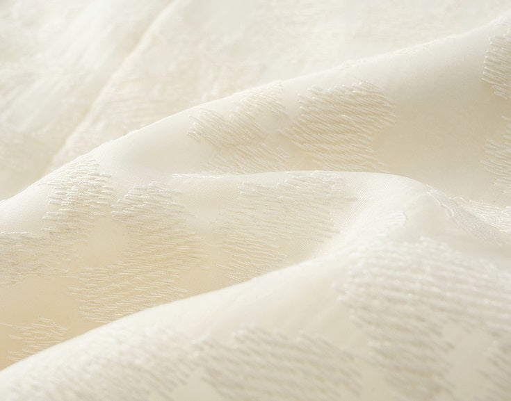 COMME MOI white silk embroidered midi dress - ISREAL.