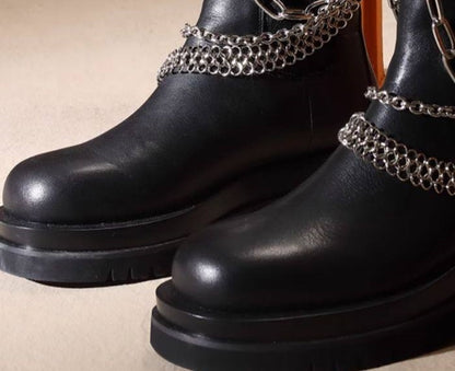 B-FEI Short Black Platform Boots-NYM.