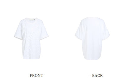 ZHUCHONGYUN Three-Dimensional Loose Dropped Shoulder Crew Neck T-Shirt-AKIRA.