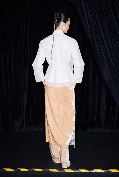 M essential Mackay designer label Quiet lace dahlia Thai lion goldfish studded Kimono Top - NICE.