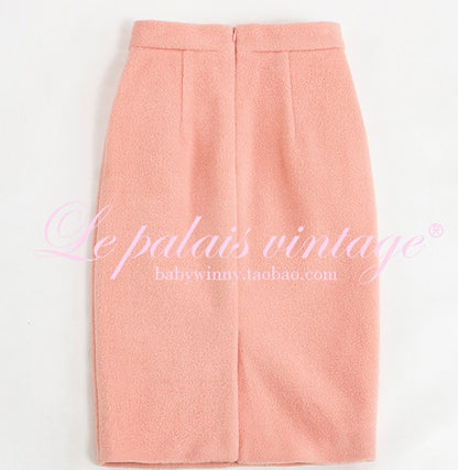 Le Palais  Peach Pie Slim Coat + Skirt Peach Pink Suit-PALM