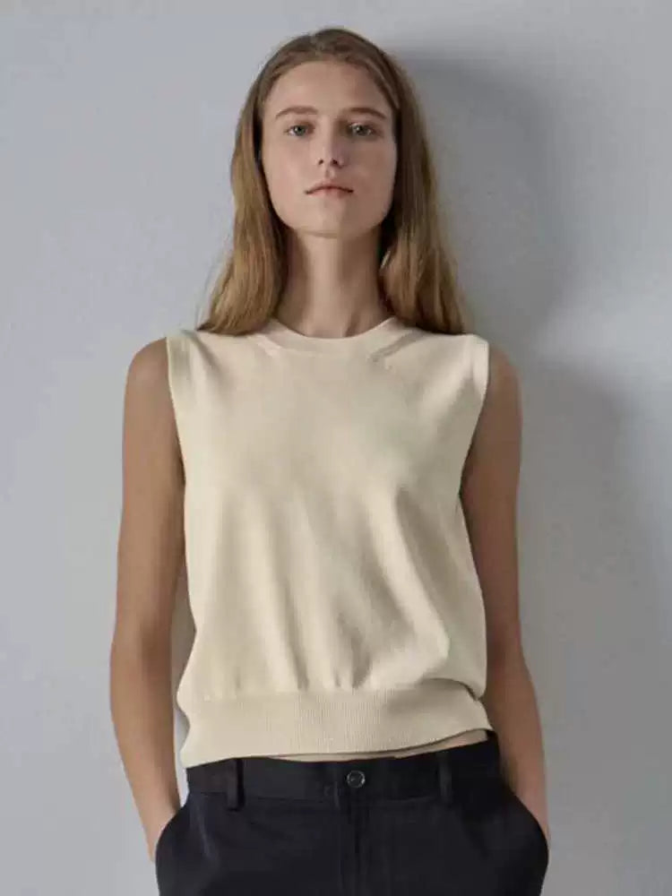 Nothing Written Vest Women's Slim Knitted Sleeveless Suspenders-LUCY.