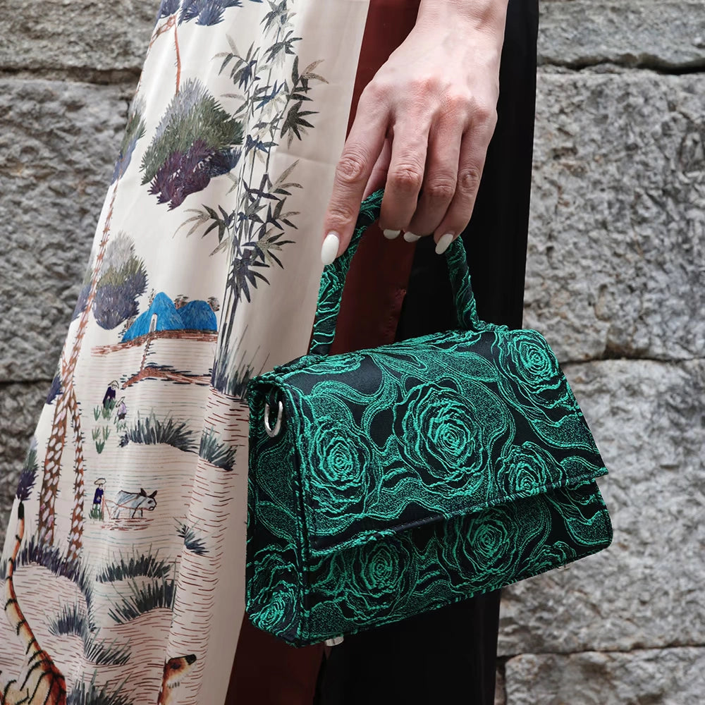 B-FEI original design new Chinese vintage rose crossbody bag-PESOS