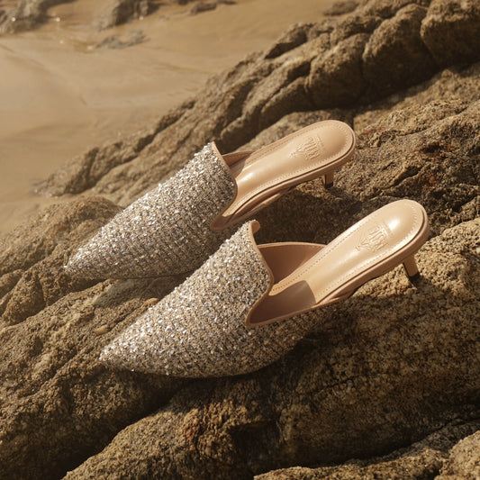 B-FEI pointed toe women's half slippers-CUBE.