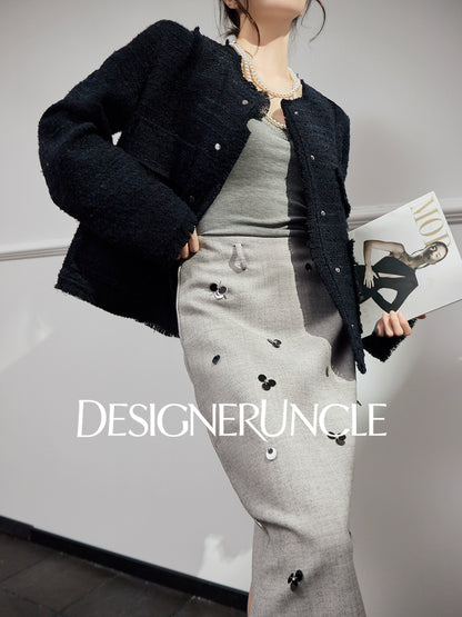 DGU "Ink Domain" navy blue jacket loose and versatile slimming high-end top - MUNC.