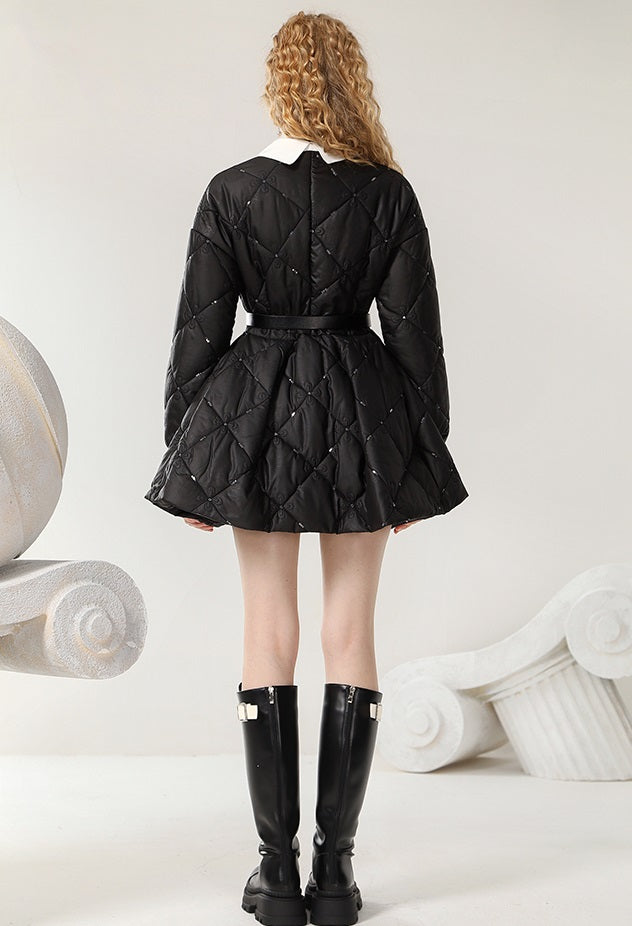 CHECOCRE Elegant Winter Contrast Heavy Industry Bead Flower Doll Collar Girl Design - VINCE