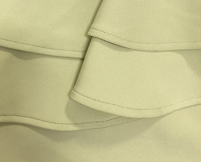 DOLLY High End Slant Collar Ruffled Of Shoulder Body Hug Short Formal Dress-ZENAIDA