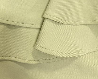 DOLLY High End Slant Collar Ruffled Of Shoulder Body Hug Short Formal Dress-ZENAIDA