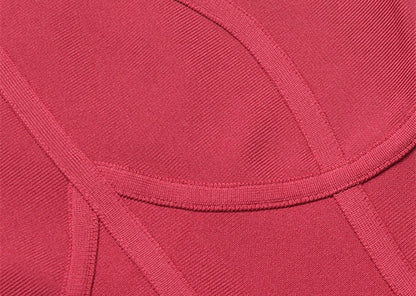 DOLLY Elegant Sleeveless Stand Collar Body Hug Midi Sexy Date Dress-NAT