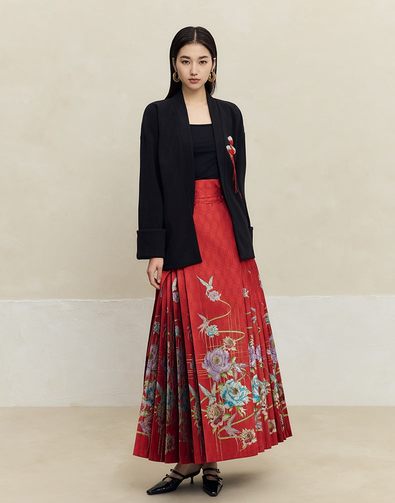 HECO Handmade Fan Bead Shoulder black white Blazer Women -sent.