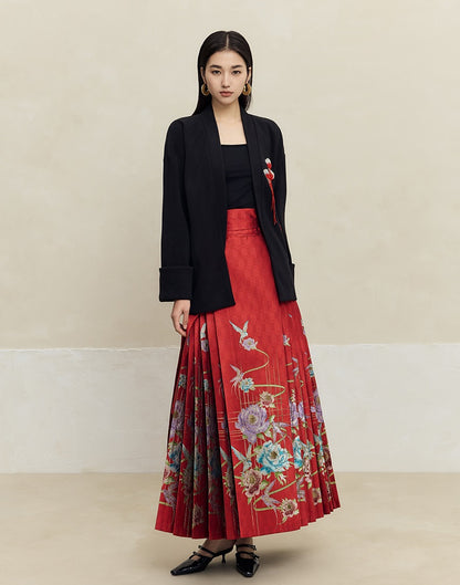 HECO Handmade Fan Bead Shoulder black white Blazer Women -sent.