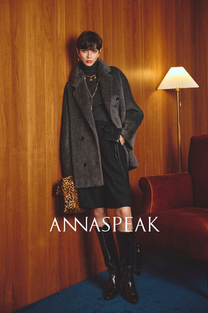 ANNASPEAK   Wool MINI Waist Bag Straight Leg Pants -COLE.
