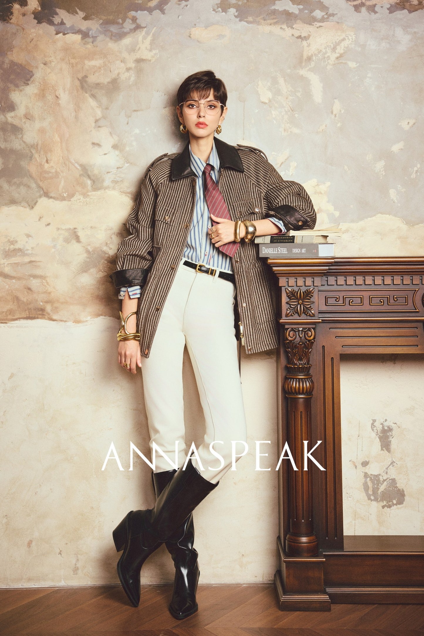ANNASPEAK leg-shaped slightly elastic cropped straight micro-tapered pants jeans-JAG.
