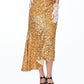 FAME gorgeous sequins beaded hand-stitched buttoned fishtail hoilday party skirt - Mei