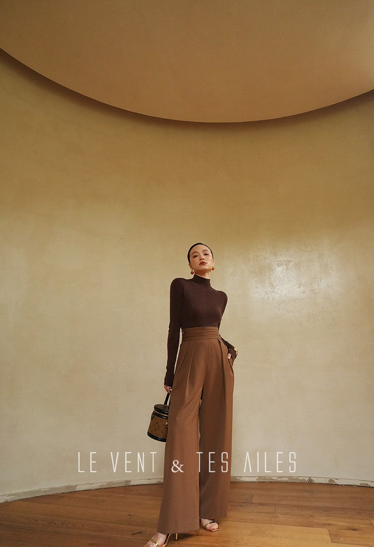 LE VENT&TES AILES seamless Yangtze yarn wool high-neck knit turtle neck-FEY