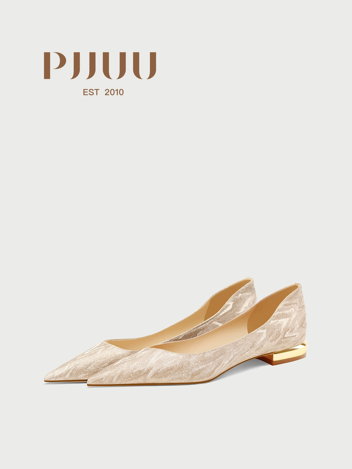 PJJUU French pointed toe champagne flat shoes - AGEDE.