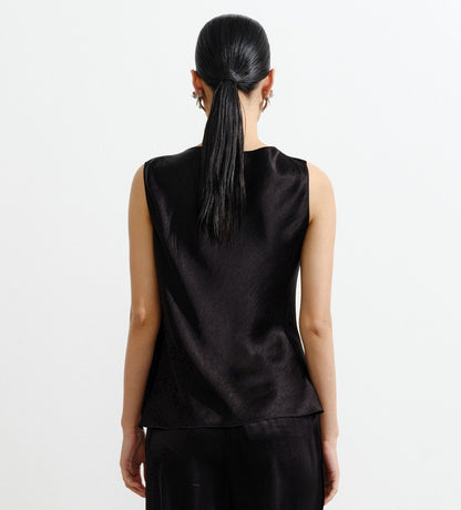 COMME MOI women's double-faced satin sleeveless vest top - SADIE.