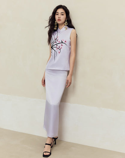 HECO sleeveless purple black white vest top women - waters.