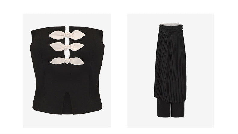 ATELIER MISS LU Fall/Winter deconstructed pleated panelled pants - CLEMENTINE