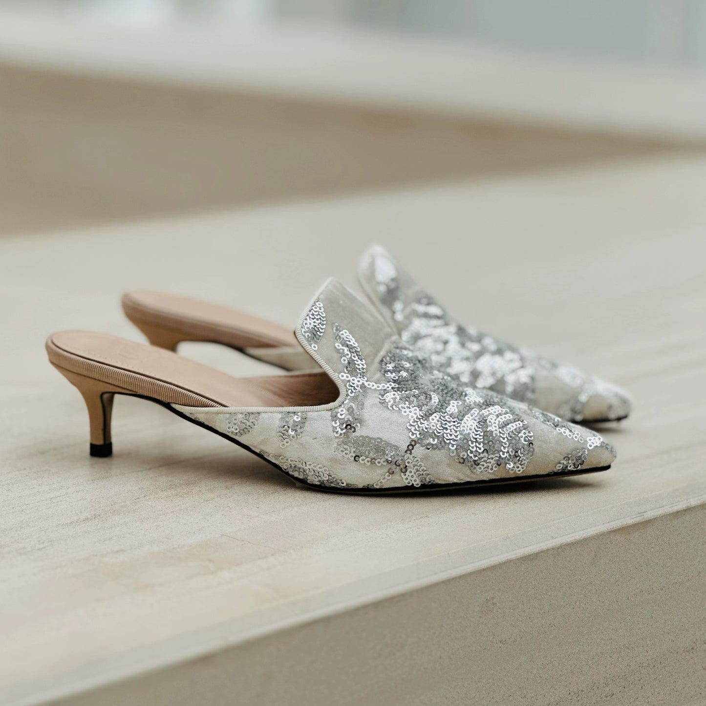 B-FEI  Chinese glitter pointed heels-SONDER.