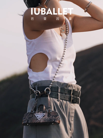 IUBALLET MINI Pouch Genuine Leather Lipstick Bag  - DREAD.