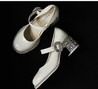 SHOESZOOO French Maryjane Leather Block Heels - PROUD.