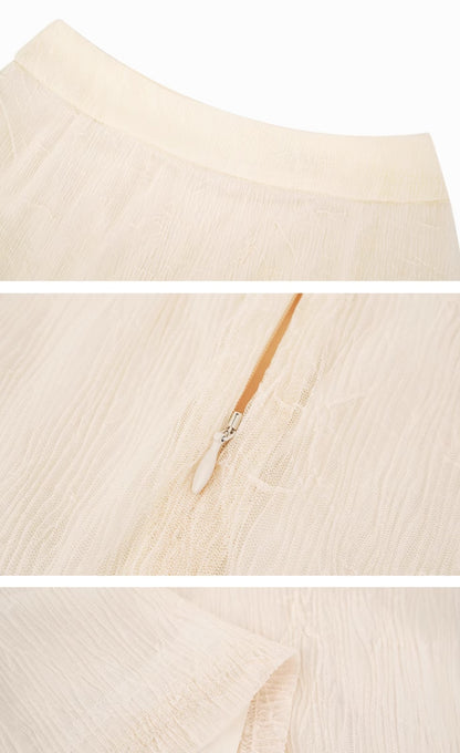 HECO Chinese style wrinkle elastic age-reducing temperament Skirt- ELLA.