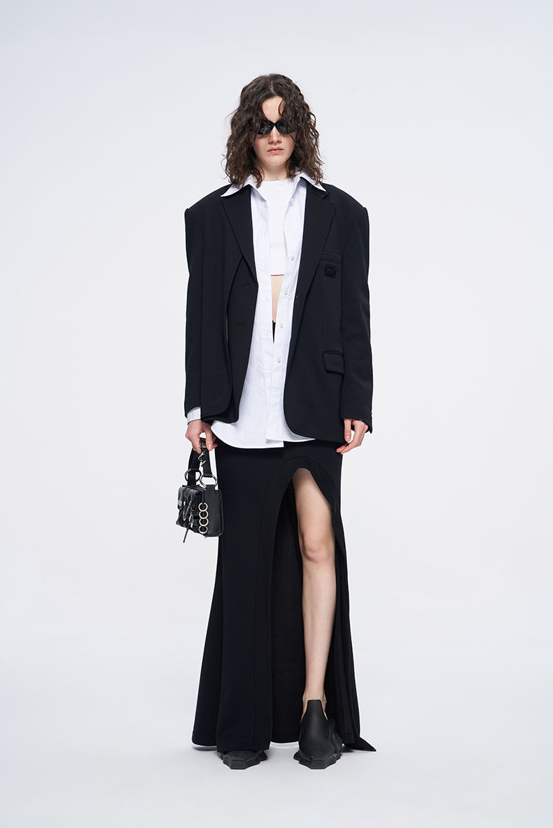 ANNAKIKI two-color patch loose silhouette blazer woman-HANWEN