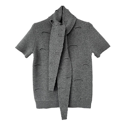 JACQUES WEI Short-Sleeve Knit Top - JANA