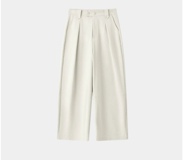 SUSHE eight-point straight banana relaxed wide-leg pants-KATY