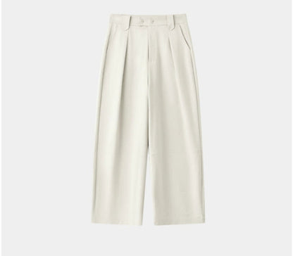 SUSHE eight-point straight banana relaxed wide-leg pants-KATY