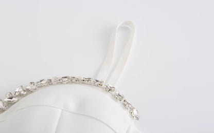 DOLLY Luxury 0ff Shoulder Sleeveless Diamond Bandage Sexy Slit Banquet Dress-PALOMA