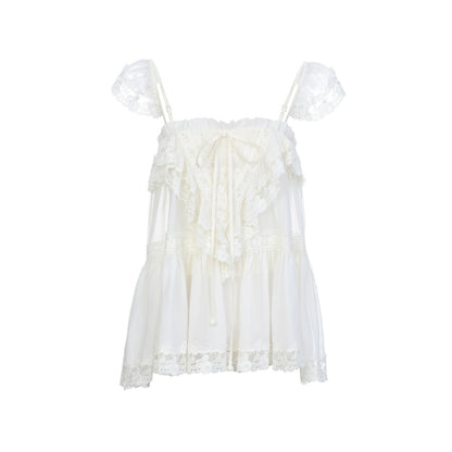 FAME Rococo Embroidered Trim Vest Suspension Top Women's Outerwear - SHANE