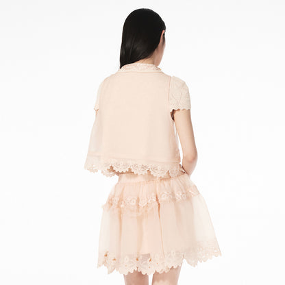 FAME A-line drapery embroidered two-piece top - DANICA