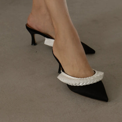 B-FEI French Semi-Drag Pointed Toe Mid-Heel-CHROLLO.