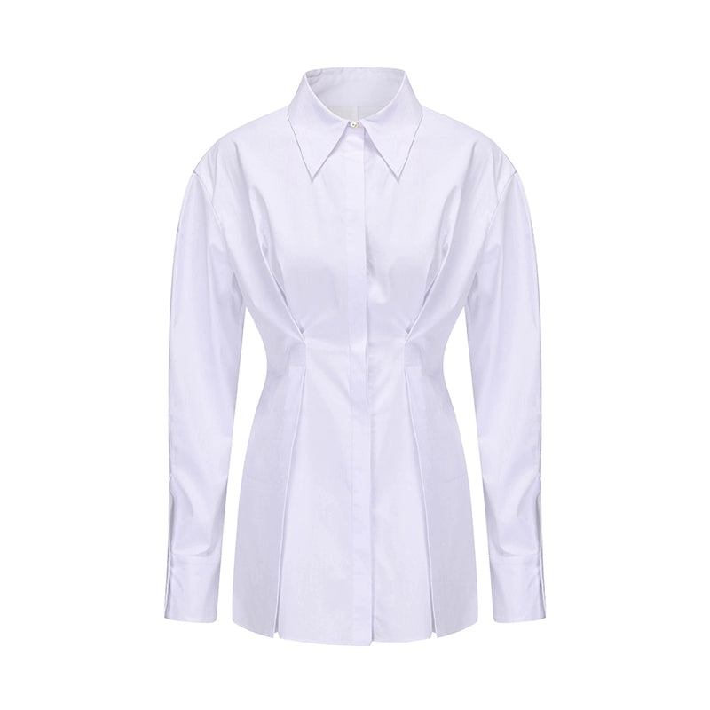 ATELIER MISS LU New Waist Closure Design Cinched Waist Shirt - MARK.