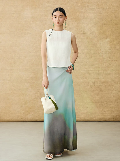 HECO Chinese Diagonal Jacquard Round Neck Vest - HOVER.