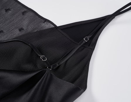 COMME MOI  Women's Black Acetate Open Back Dress - LEAH.