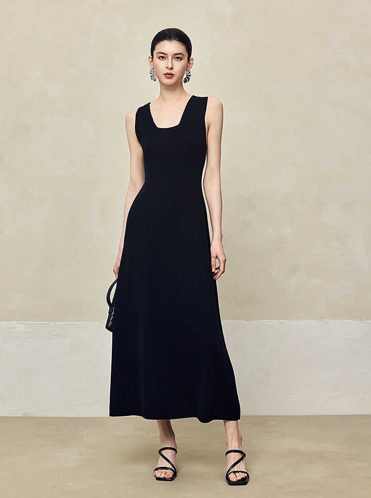 HECO Back Cross Midi Sleeveless Dress - SAVIOR.