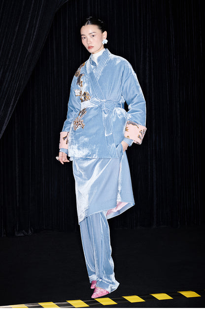 M essential Mackay designer cut-and-appliqué folded puffer jacket - rain.